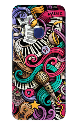 Music Abstract Vivo Y12 Back Skin Wrap