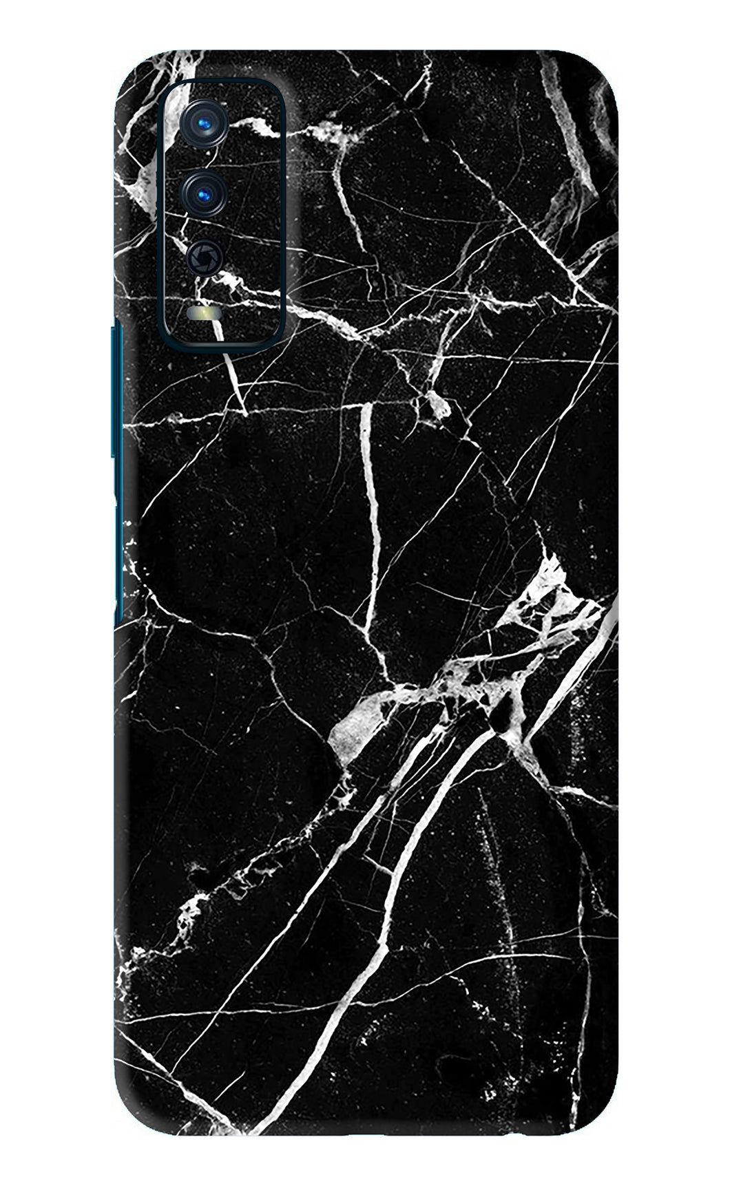 Black Marble Texture 2 Vivo Y12S Back Skin Wrap