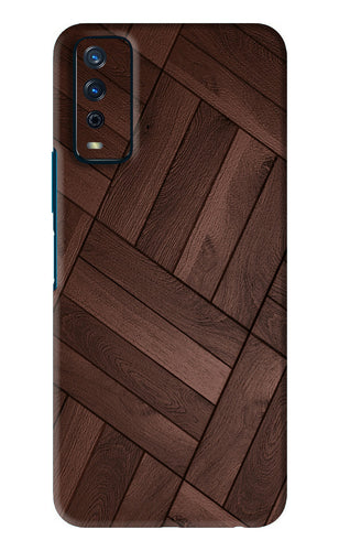 Wooden Texture Design Vivo Y12S Back Skin Wrap