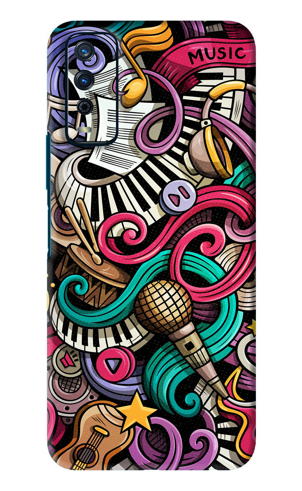 Music Abstract Vivo Y12S Back Skin Wrap