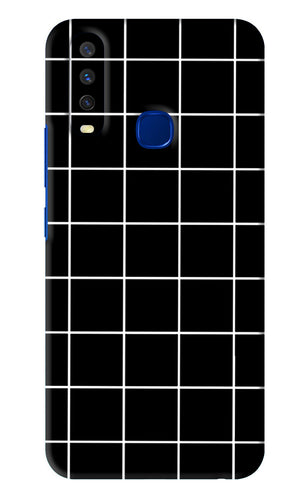 White Grid Vivo Y15 2019 Back Skin Wrap