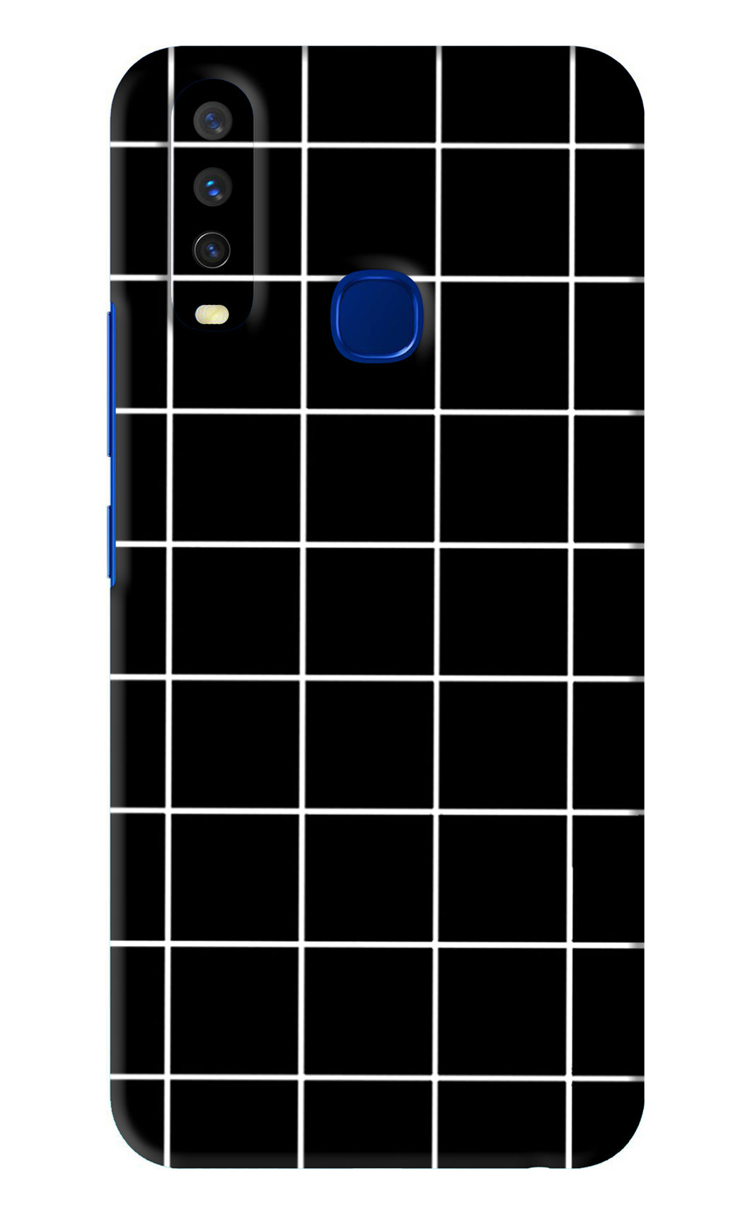 White Grid Vivo Y15 2019 Back Skin Wrap