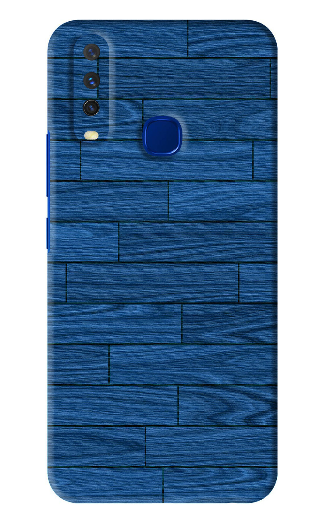 Blue Wooden Texture Vivo Y15 2019 Back Skin Wrap