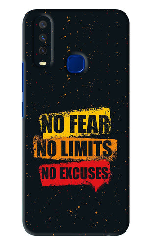 No Fear No Limits No Excuses Vivo Y15 2019 Back Skin Wrap