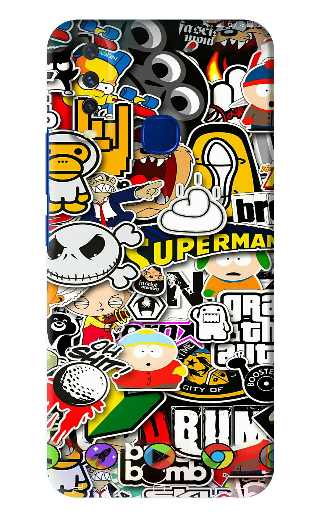 Sticker Bomb Vivo Y15 2019 Back Skin Wrap