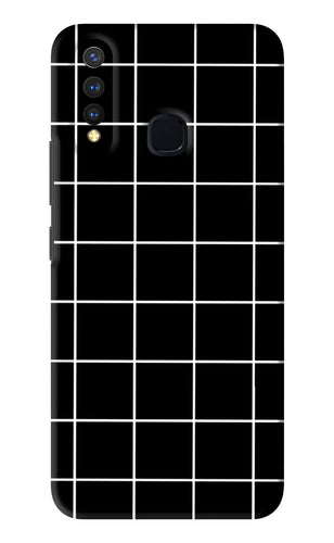 White Grid Vivo Y19 Back Skin Wrap