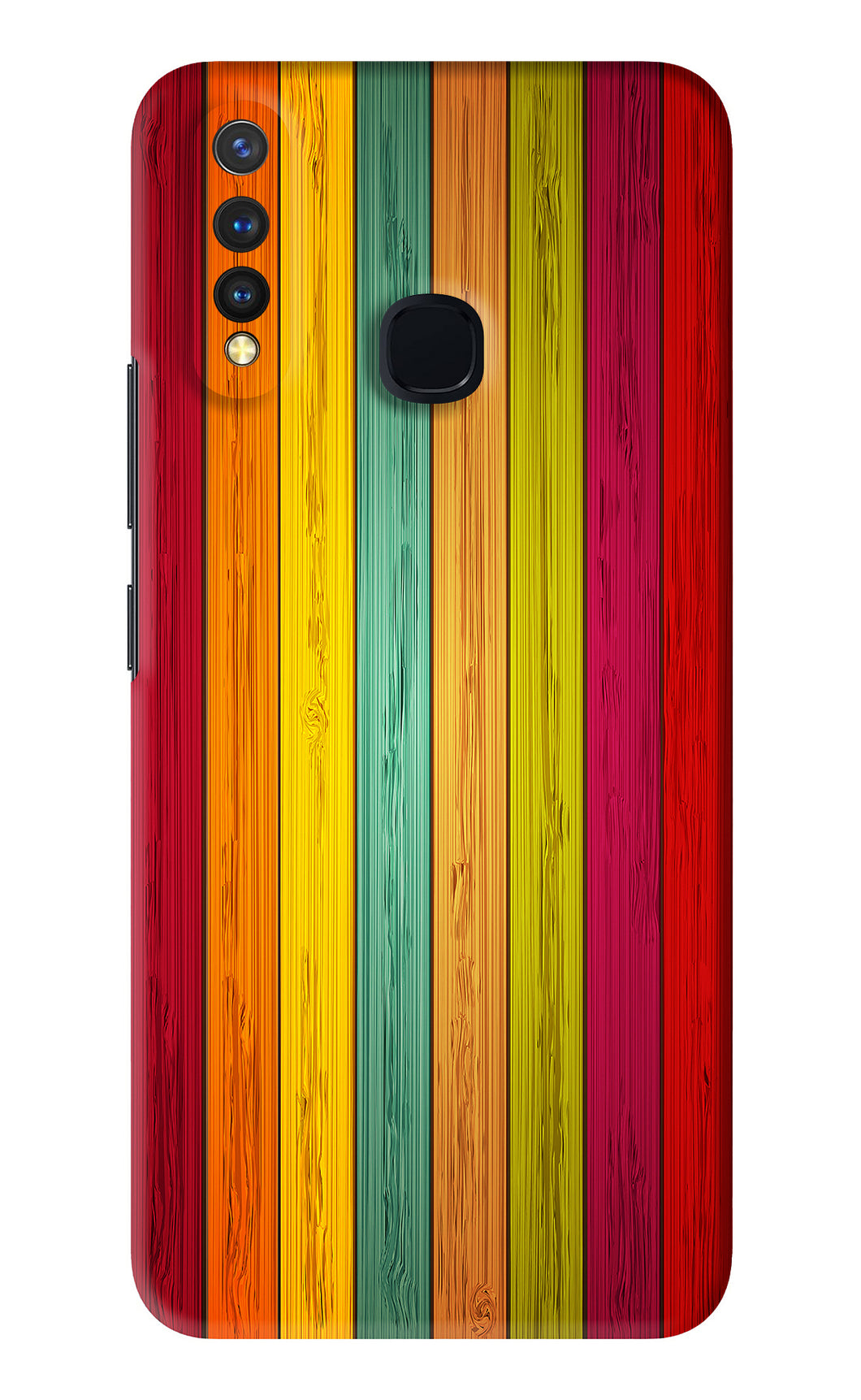 Multicolor Wooden Vivo Y19 Back Skin Wrap