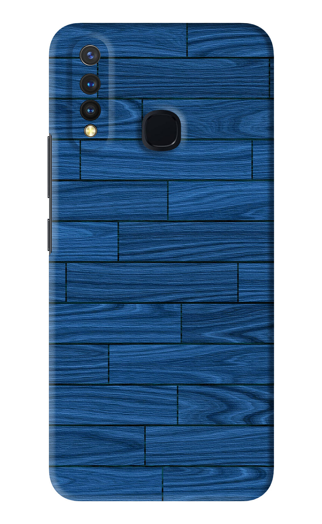 Blue Wooden Texture Vivo Y19 Back Skin Wrap