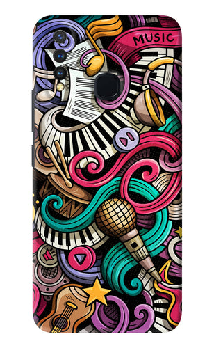 Music Abstract Vivo Y19 Back Skin Wrap