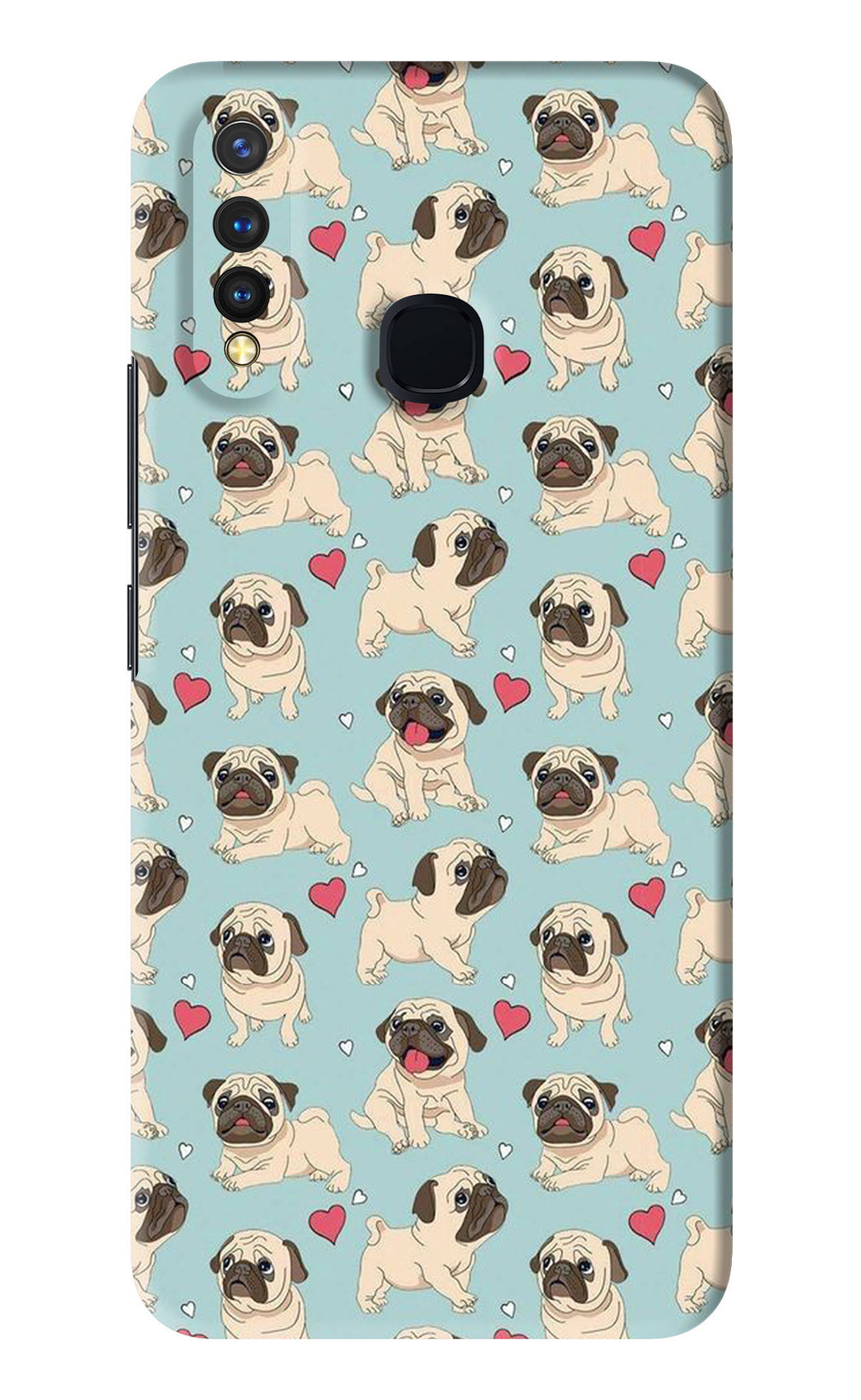 Pug Dog Vivo Y19 Back Skin Wrap