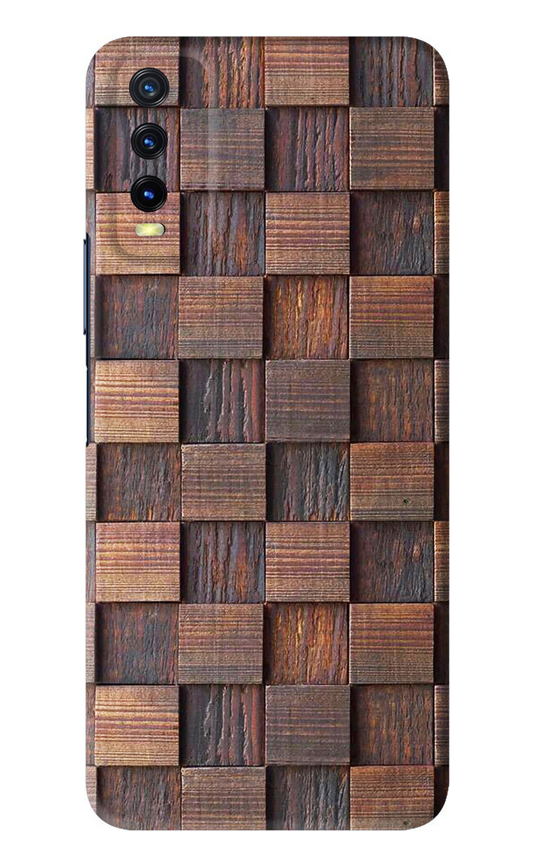 Wooden Cube Design Vivo Y20 Back Skin Wrap