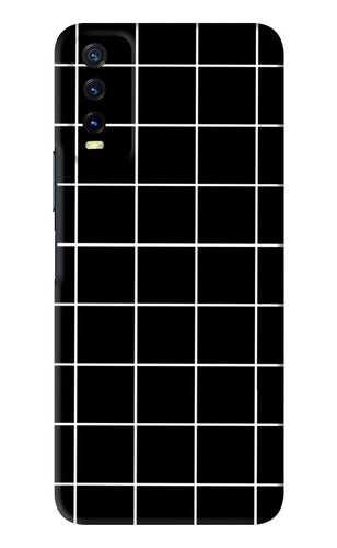 White Grid Vivo Y20 Back Skin Wrap