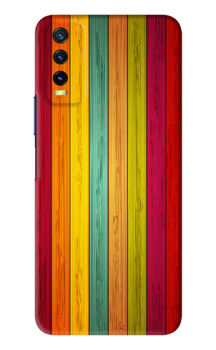 Multicolor Wooden Vivo Y20 Back Skin Wrap