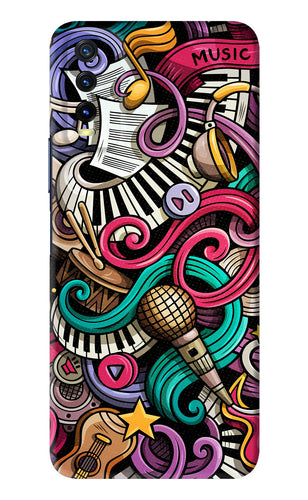 Music Abstract Vivo Y20 Back Skin Wrap