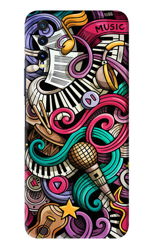 Music Abstract Vivo Y20i Back Skin Wrap