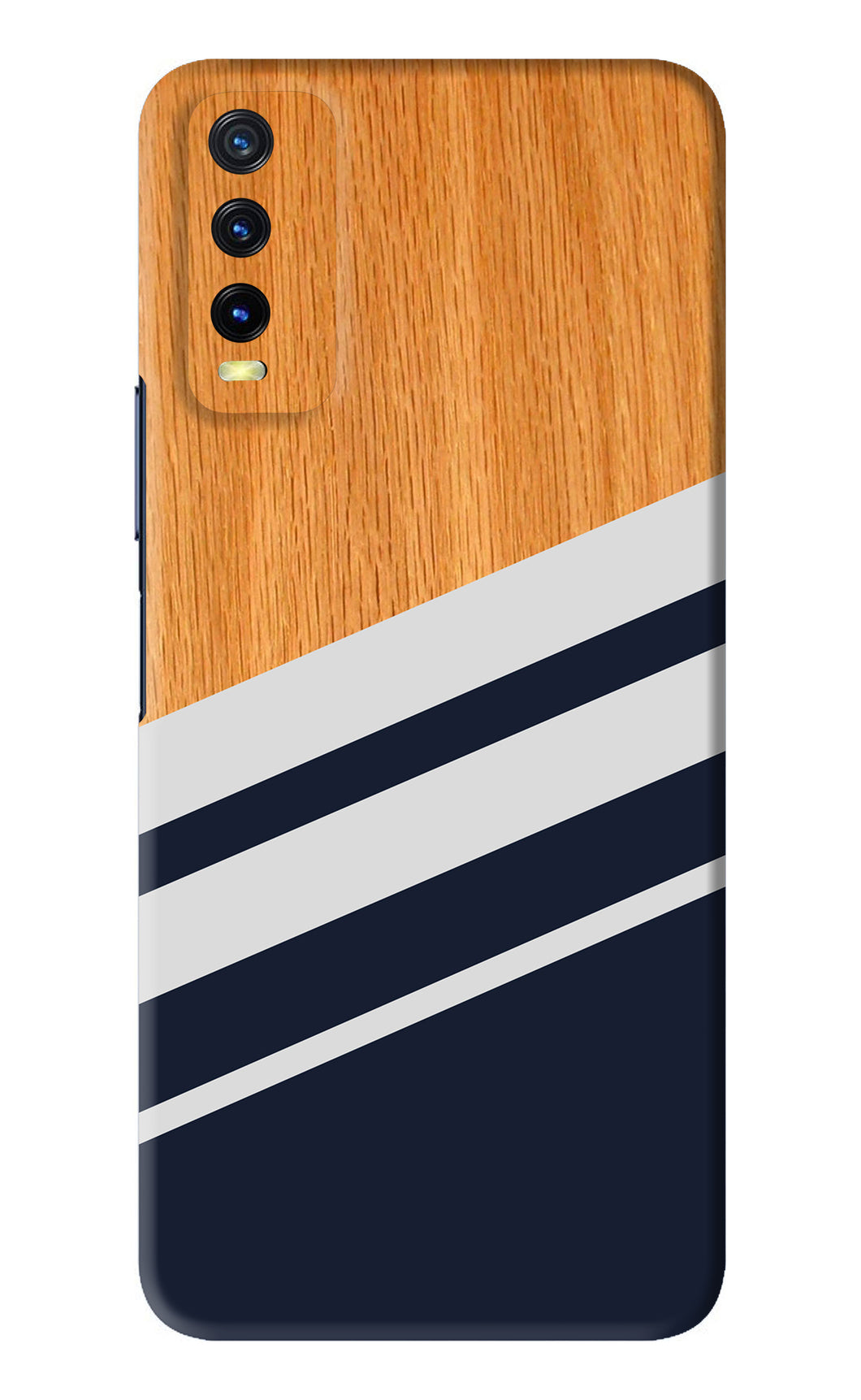 Black And White Wooden Vivo Y20i Back Skin Wrap