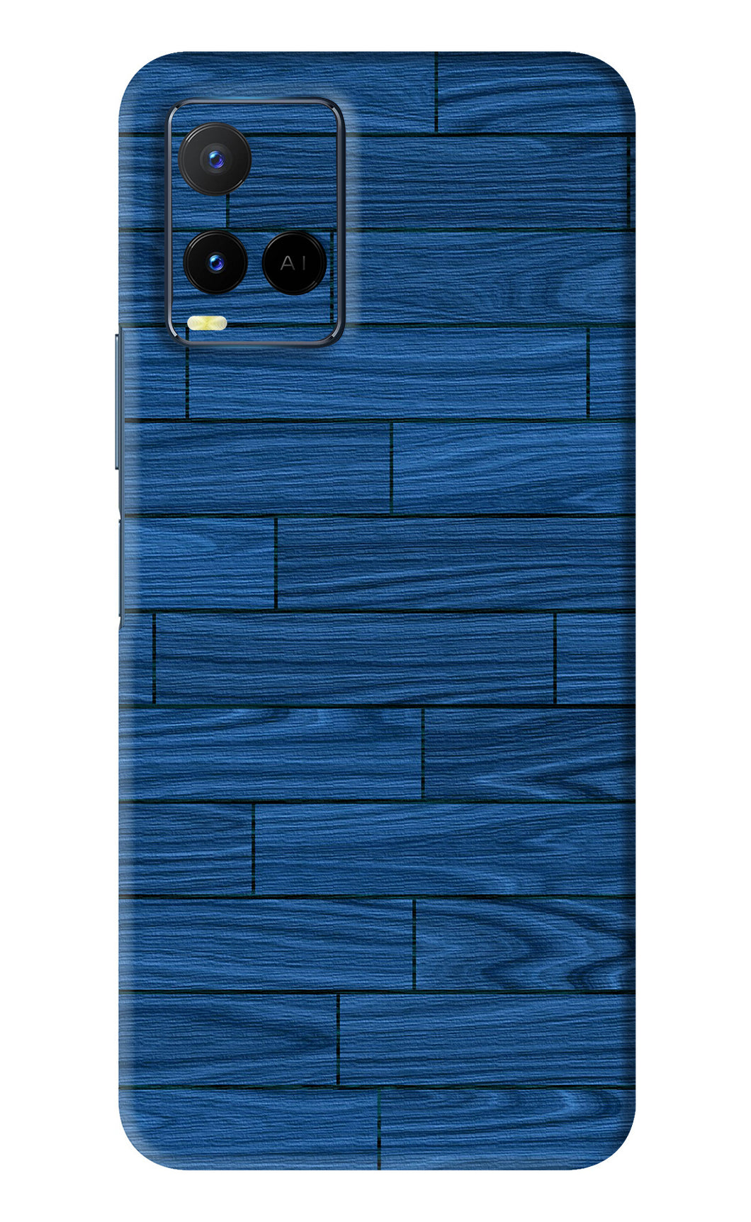 Blue Wooden Texture Vivo Y21 Back Skin Wrap