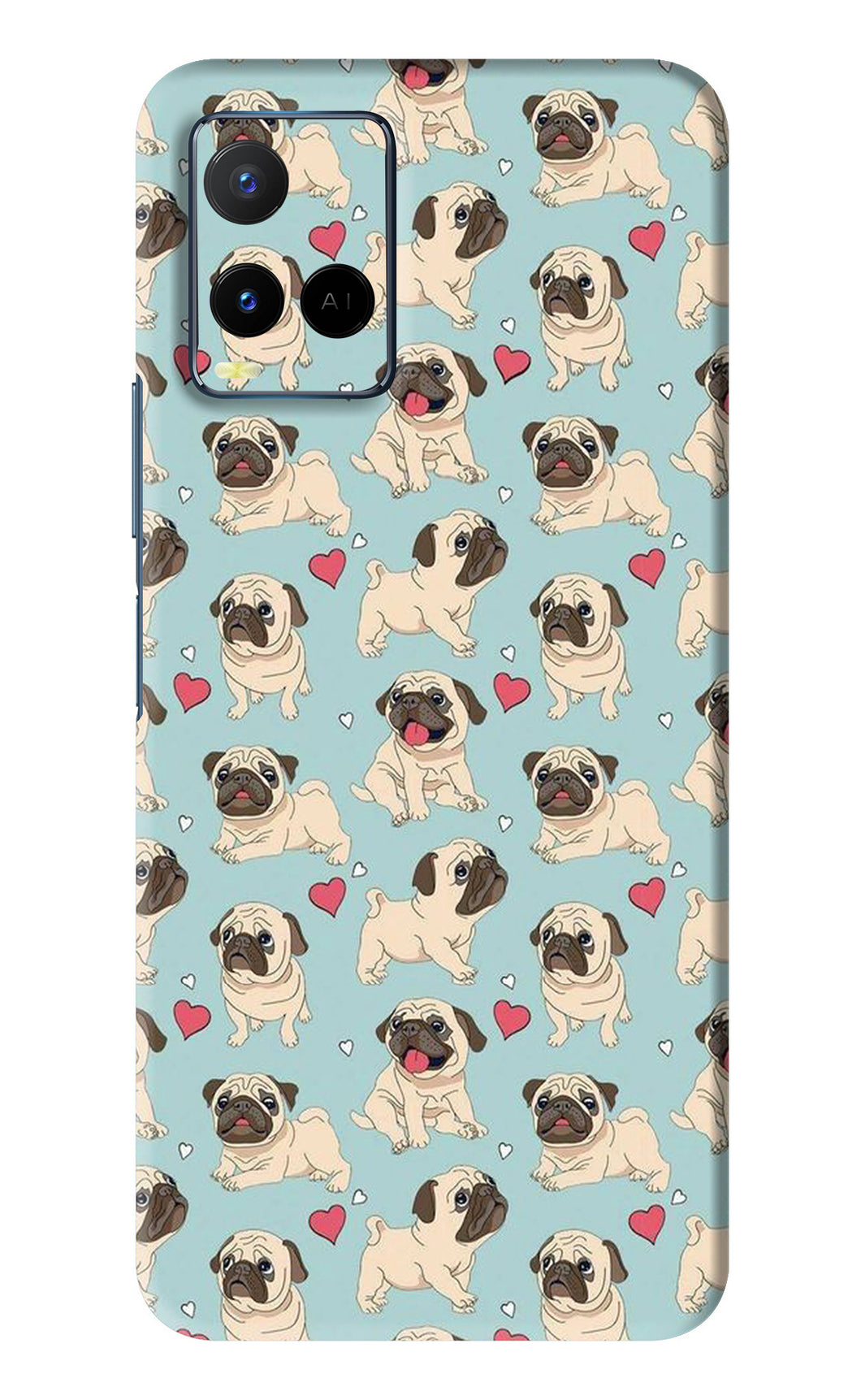 Pug Dog Vivo Y21 Back Skin Wrap