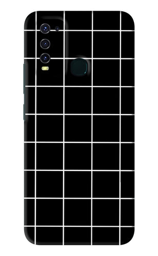 White Grid Vivo Y30 Back Skin Wrap
