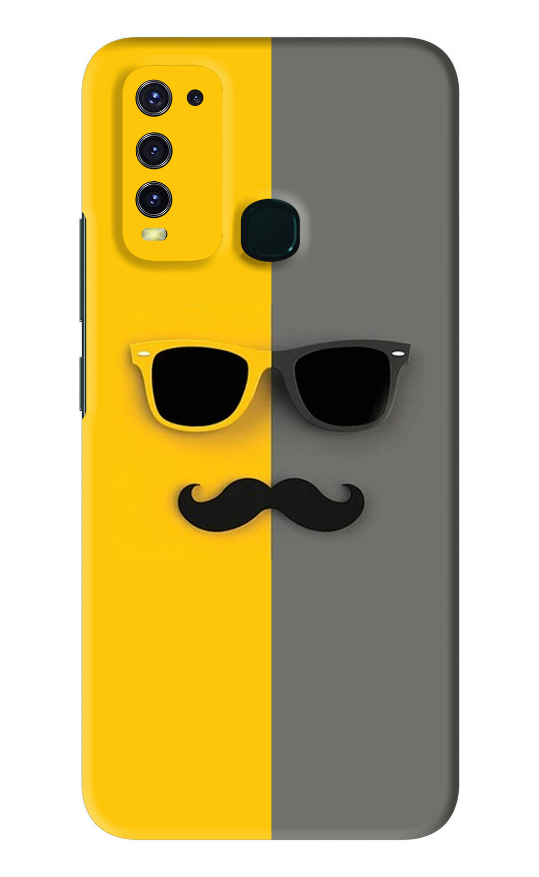 Sunglasses with Mustache Vivo Y30 Back Skin Wrap