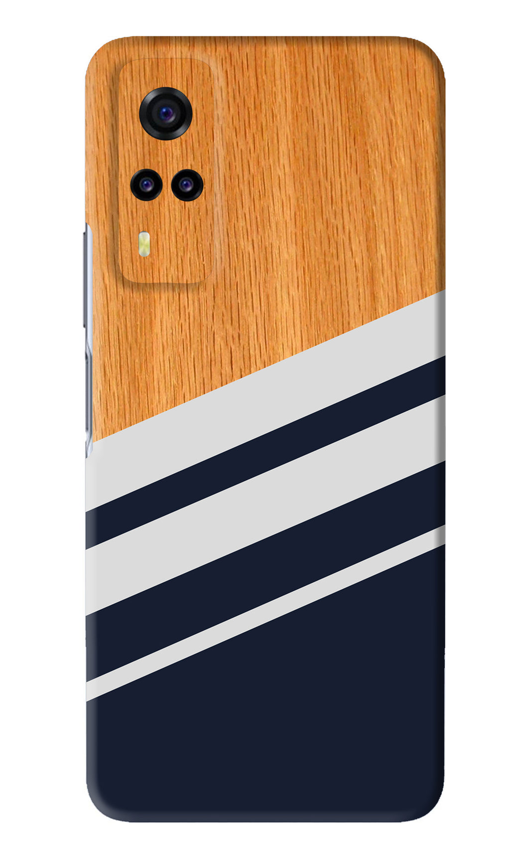 Black And White Wooden Vivo Y31 Back Skin Wrap