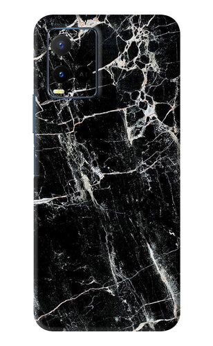 Black Marble Texture 1 Vivo Y33S Back Skin Wrap