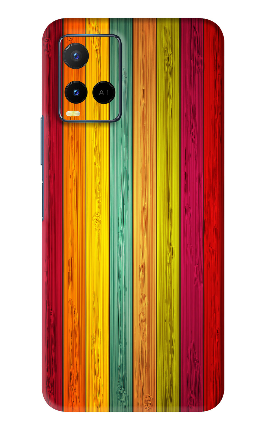 Multicolor Wooden Vivo Y33S Back Skin Wrap