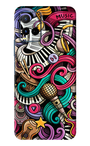 Music Abstract Vivo Y33S Back Skin Wrap