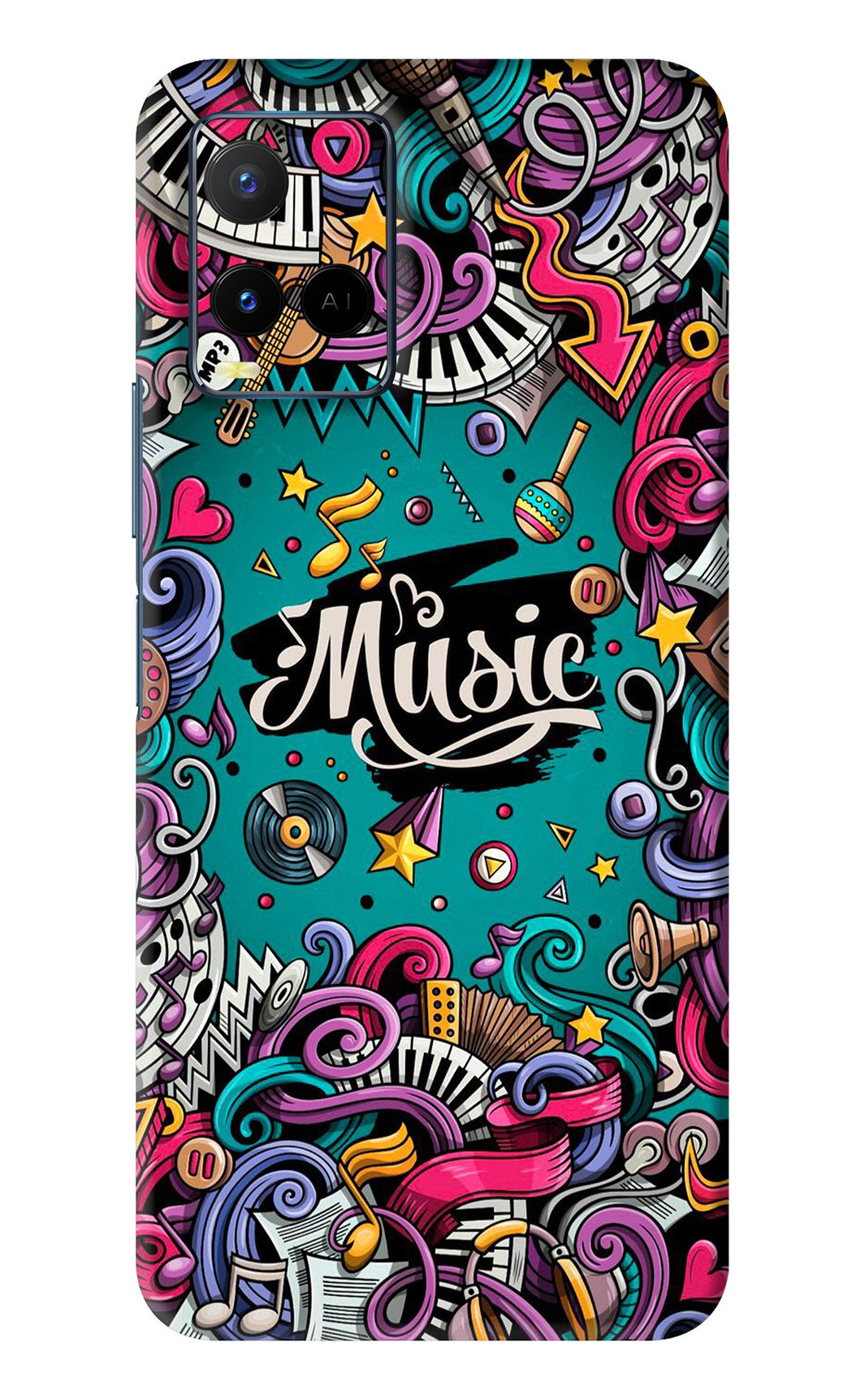 Music Graffiti Vivo Y33S Back Skin Wrap