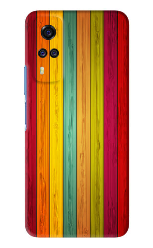 Multicolor Wooden Vivo Y51A Back Skin Wrap