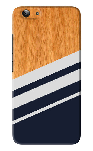 Black And White Wooden Vivo Y53 Back Skin Wrap