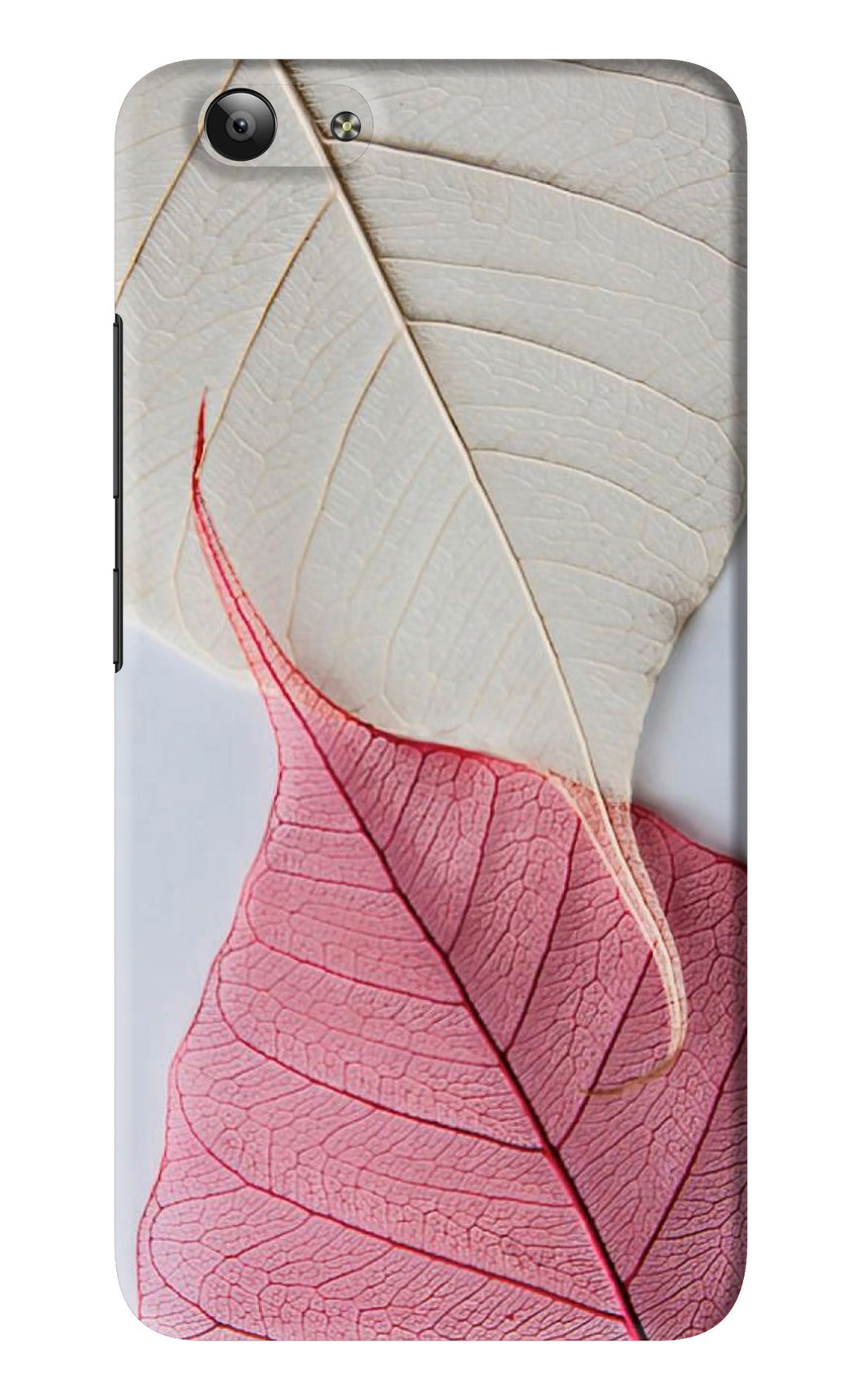 White Pink Leaf Vivo Y53 Back Skin Wrap