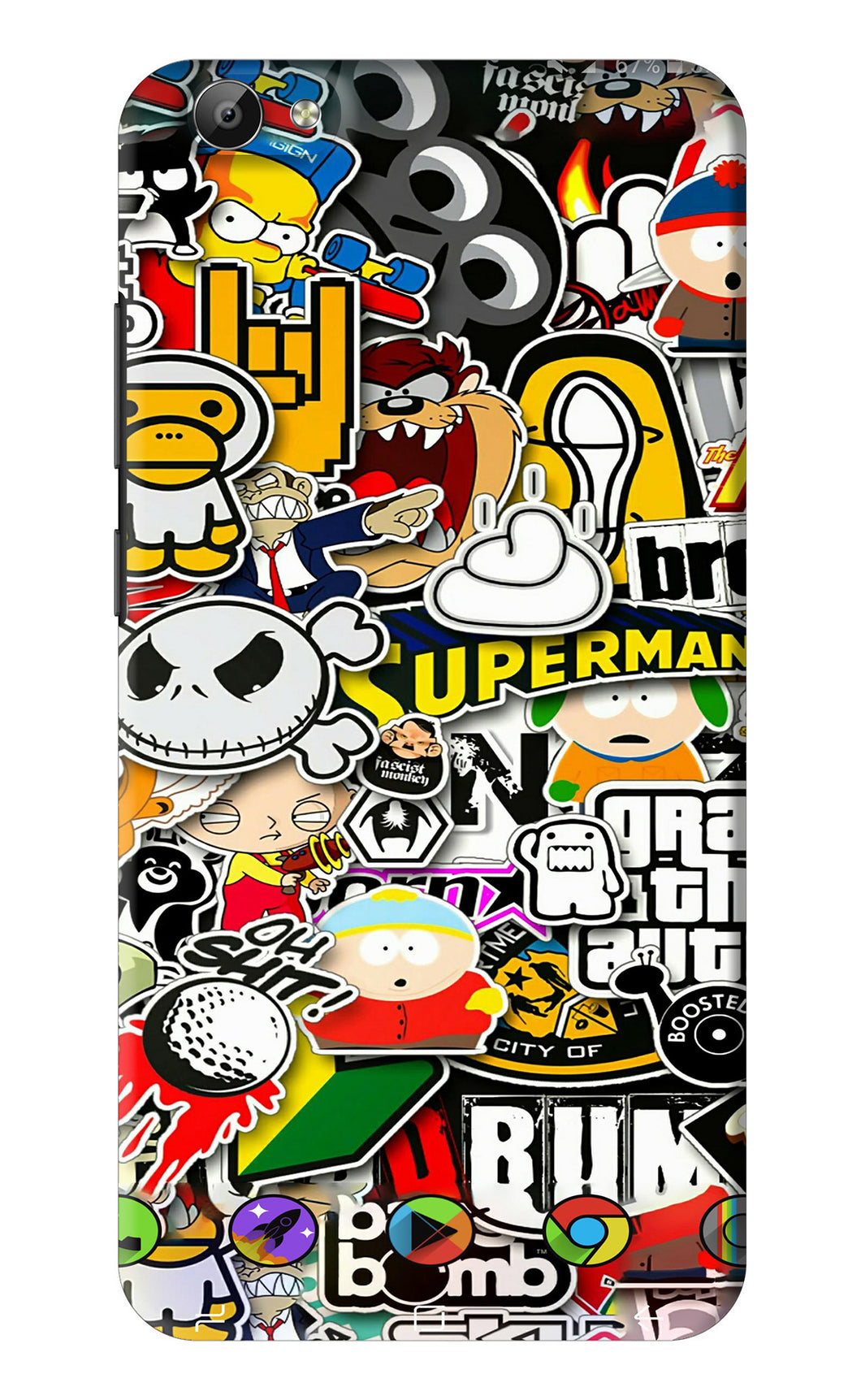 Sticker Bomb Vivo Y66 Back Skin Wrap