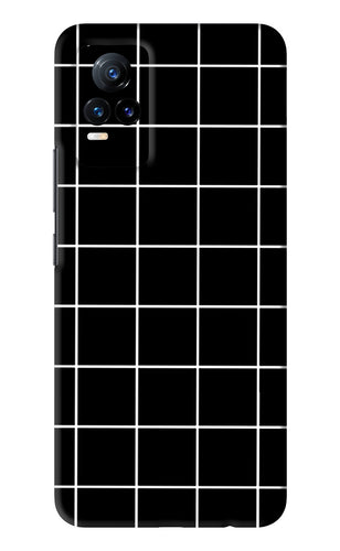 White Grid Vivo Y73 Back Skin Wrap