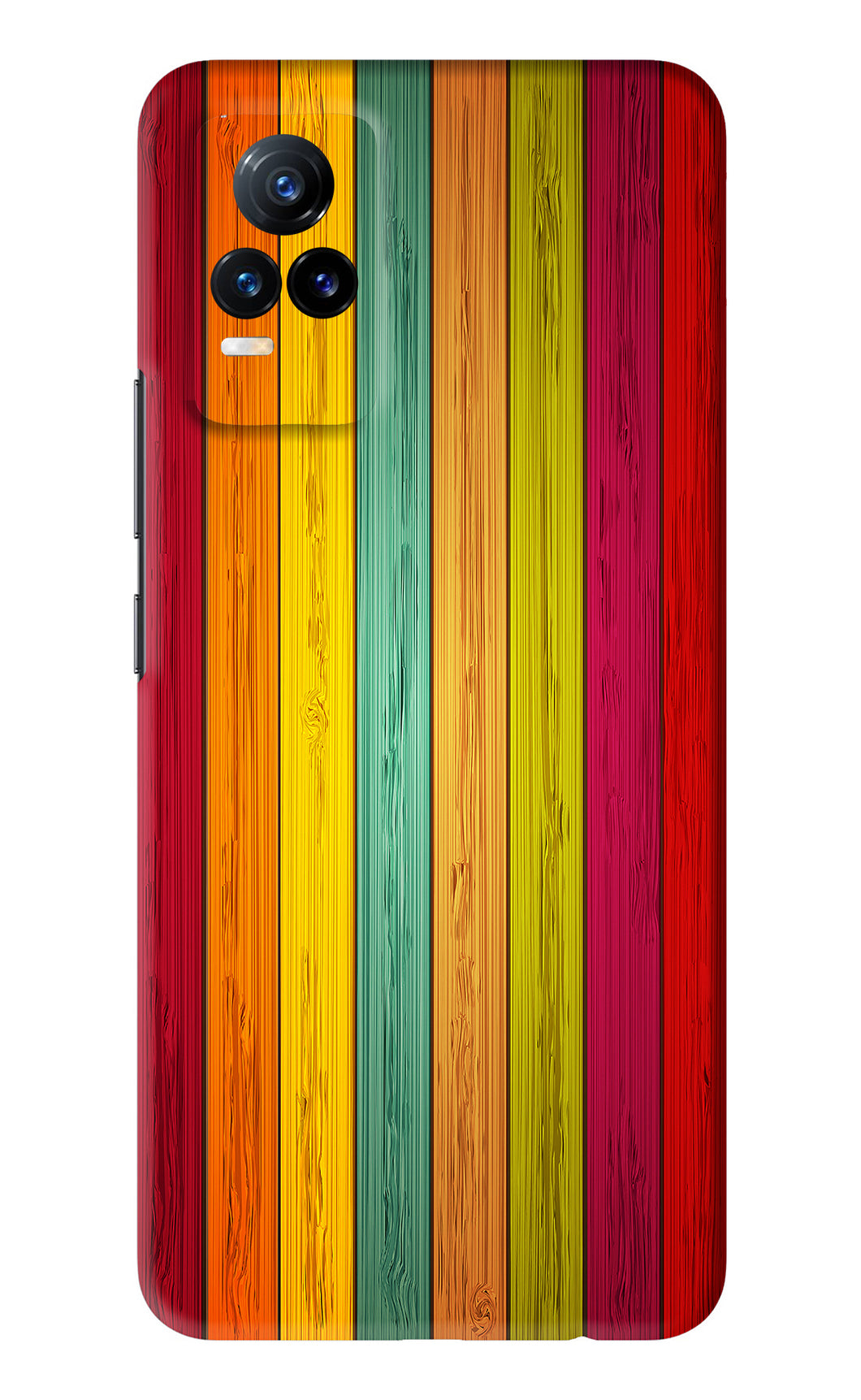 Multicolor Wooden Vivo Y73 Back Skin Wrap
