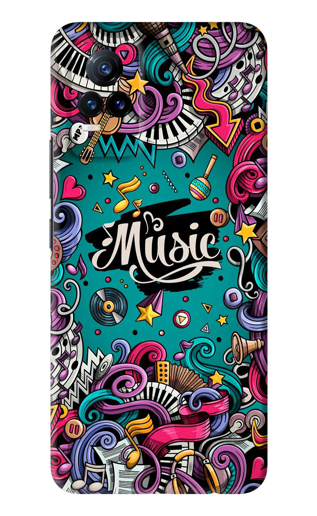 Music Graffiti Vivo Y73 Back Skin Wrap