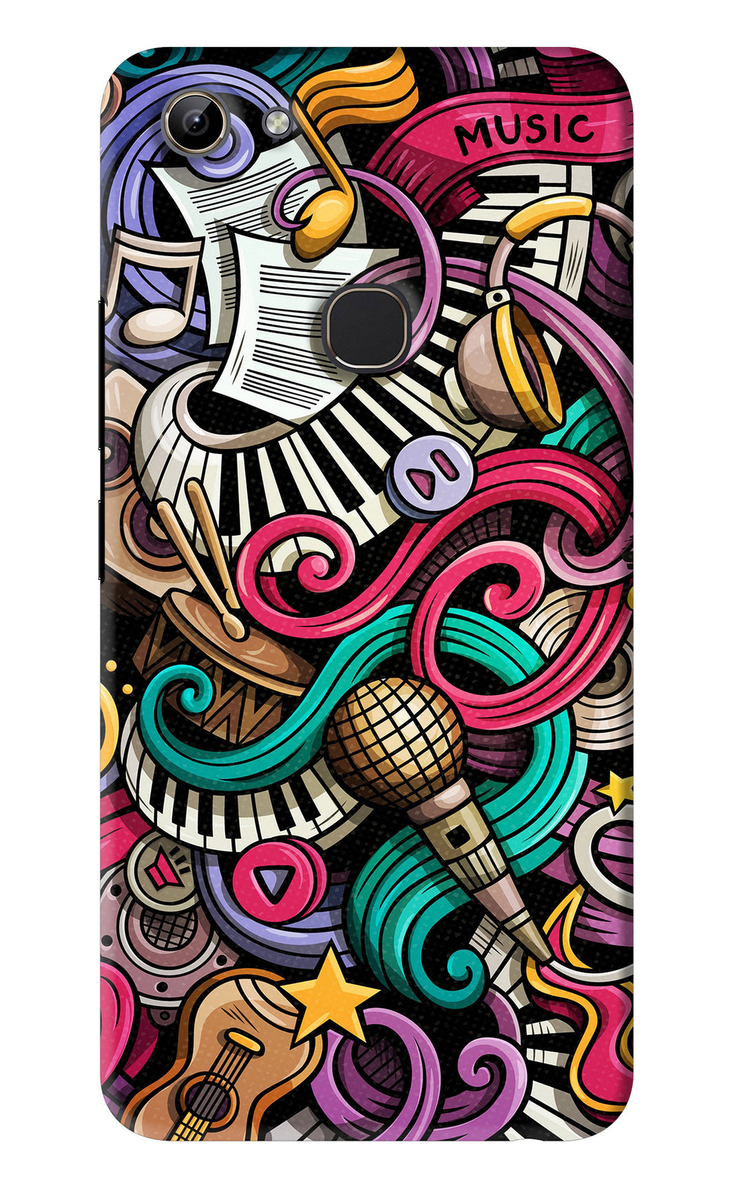Music Abstract Vivo Y81 Back Skin Wrap