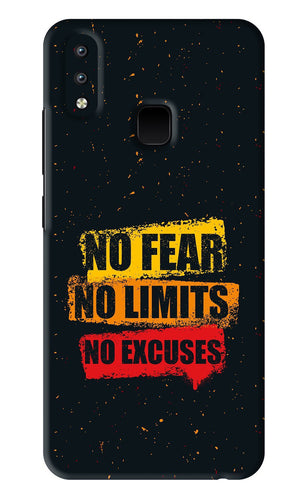 No Fear No Limits No Excuses Vivo Y95 Back Skin Wrap