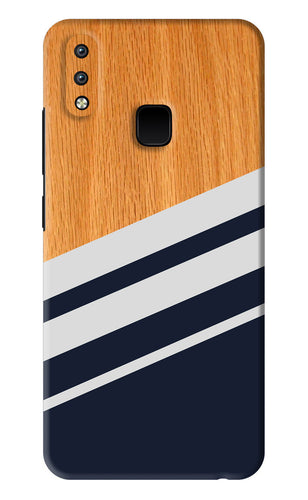 Black And White Wooden Vivo Y95 Back Skin Wrap