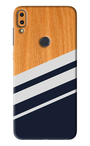 Black And White Wooden Asus Zenfone Max Pro M1 Back Skin Wrap