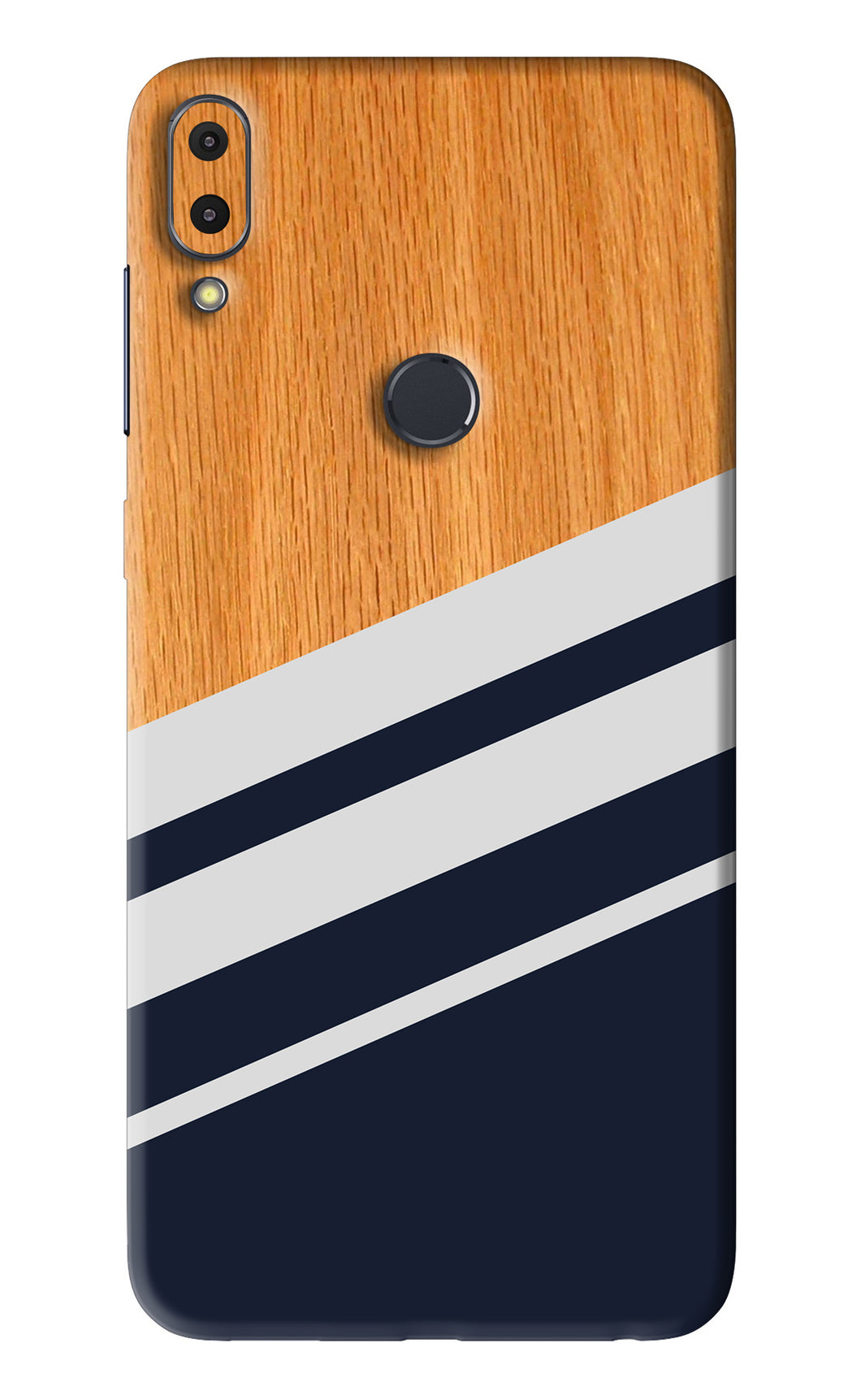 Black And White Wooden Asus Zenfone Max Pro M1 Back Skin Wrap