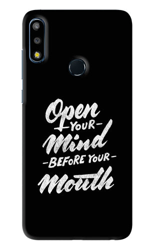 Open Your Mind Before Your Mouth Asus Zenfone Max Pro M2 Back Skin Wrap