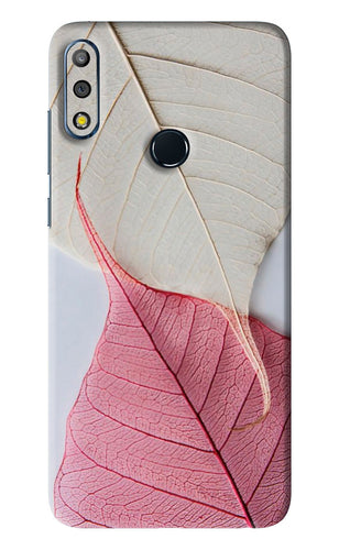 White Pink Leaf Asus Zenfone Max Pro M2 Back Skin Wrap