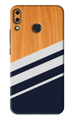 Black And White Wooden Asus Zenfone 5Z Back Skin Wrap