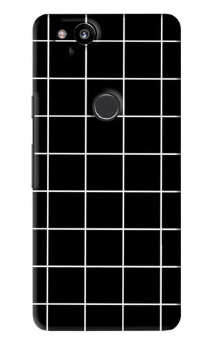 White Grid Google Pixel 2 Back Skin Wrap