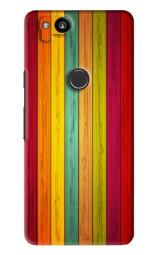 Multicolor Wooden Google Pixel 2 Back Skin Wrap