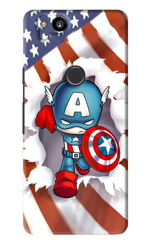 Captain America Google Pixel 2 Back Skin Wrap