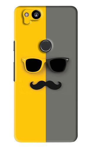 Sunglasses with Mustache Google Pixel 2 Back Skin Wrap