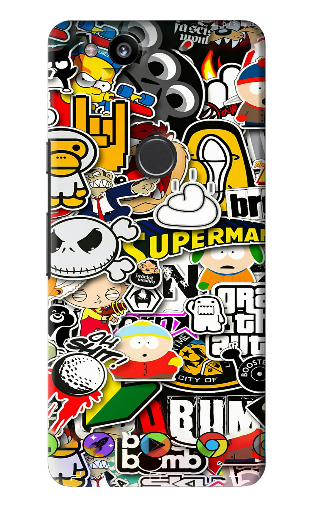 Sticker Bomb Google Pixel 2 Back Skin Wrap