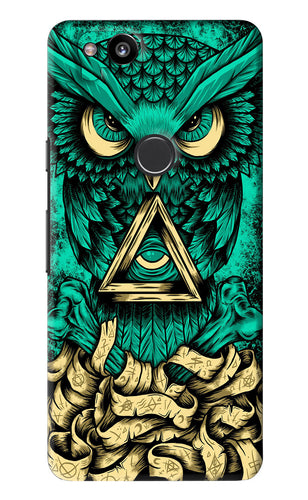 Green Owl Google Pixel 2 Back Skin Wrap